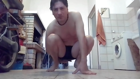 Sexy brunette hair with two dicks