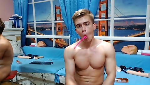Sexy blonde babe dildo fuck her pussy