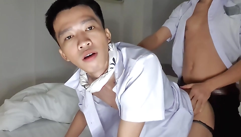 She gets fucked in a lesbian action